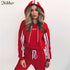 Nibbe spring Autumn fashion women Sportswear 2 piece set women White Red Active Wear Casual Sweat Pants Hooded Sweatshirt Hoodie - menochic